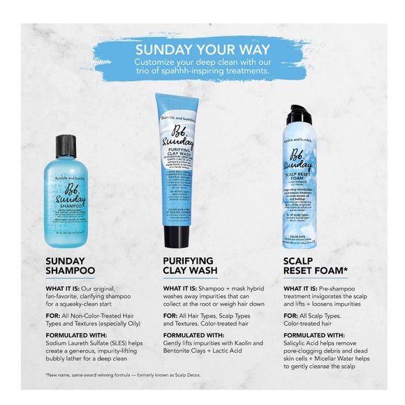 NEW FULL SIZE BUMBLE AND BUMBLE SUNDAY PRE SHAMPOO SCALP RESET FOAM 150ml - Picture 6 of 8